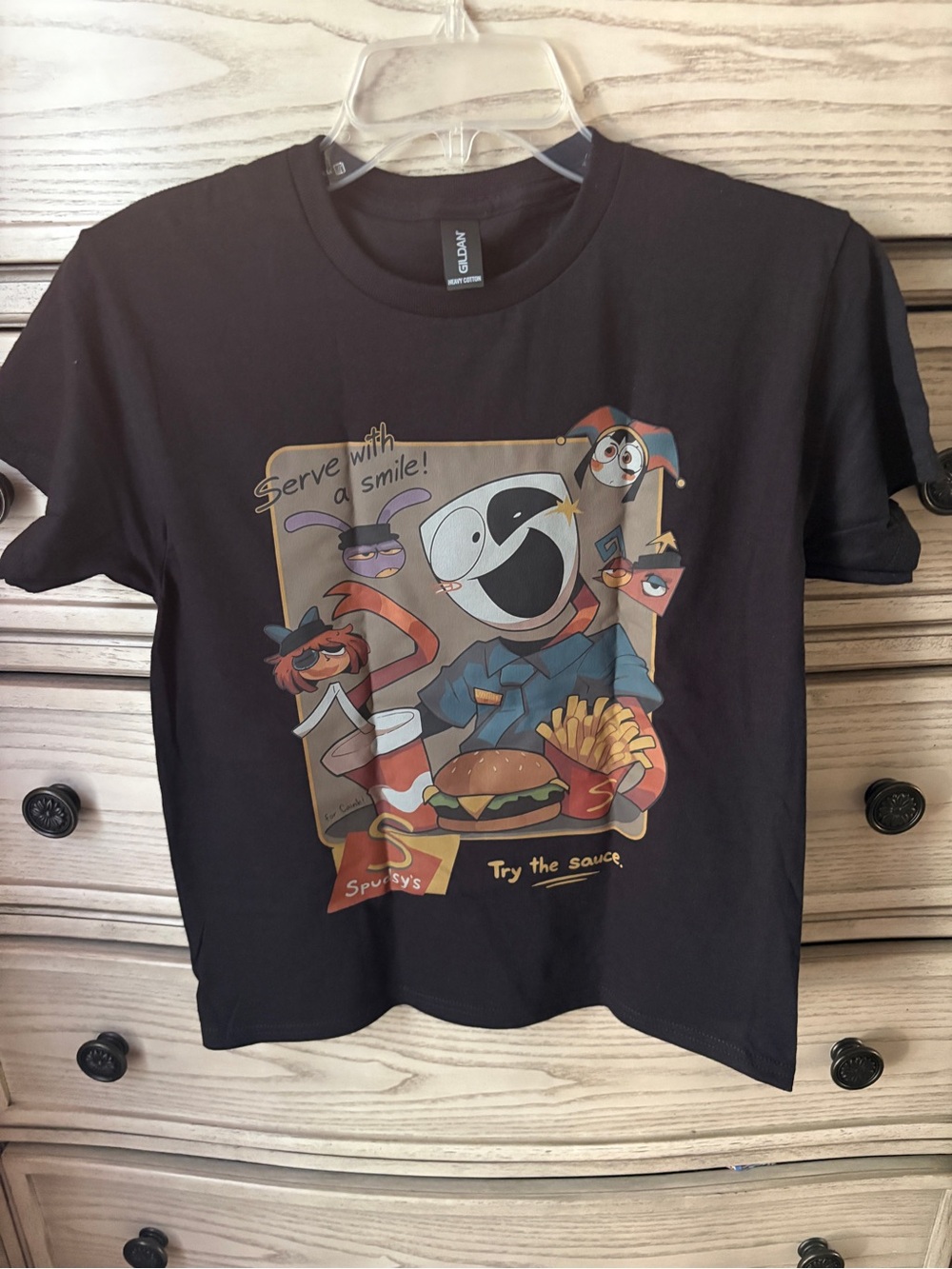 Amazing Digital Circus 100% Cotton T-Shirt Youth Medium Graphic Black Unisex